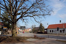 Vy från Dorfstrasse i Rüdnitz.