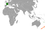 Location map for France and New Zealand.