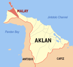 Map of Aklan with Malay highlighted