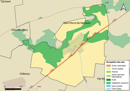 Carte des infrastructures et de l'occupation des sols en 2018 (CLC) de la commune.