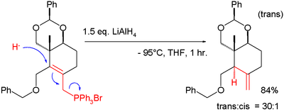 SN2'-reductie bij de totaalsynthese van taxol.