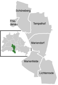 Tempelhof-Schöneberg kerület térképe