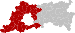 Location of the arrondissement in Flemish Brabant