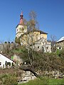 Kostel Nejsvětější Trojice s hrobkou Rohanů na východní straně