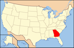 Location of Georgia within the United States