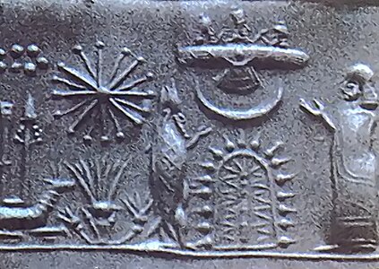 Impressió d'un segell cilíndric de Mesopotàmia en què apareixen Anunnaki