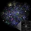 Image 19A visualization of the various routes through a portion of the Internet. Partial map of the Internet based in 2005. (from Contemporary history)