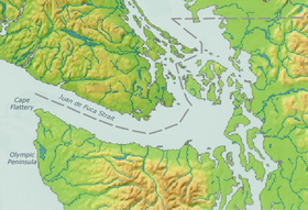 Map showing the location of Mystery Bay Marine State Park