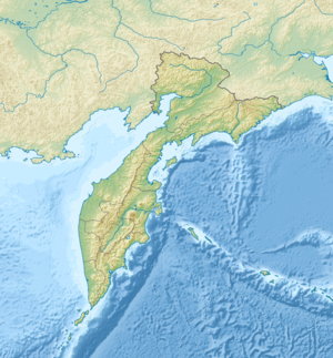 カリムスキー山の位置（カムチャツカ地方内）