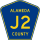 County Road J2 marker