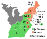 Electoral map, 1796 election