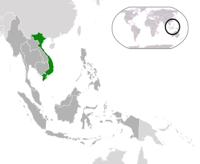 Localizarea  Vietnam  (verde) in ASEAN  (verde închis)  —  [Legendă]