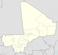 Mapa konturowa Mali, na dole znajduje się punkt z opisem „Bandiagara”