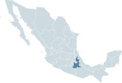 Location o the state athin Mexico