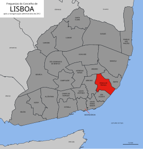 Localização no município de Lisboa