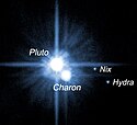 Pluto met Charon, Nix en Hydra