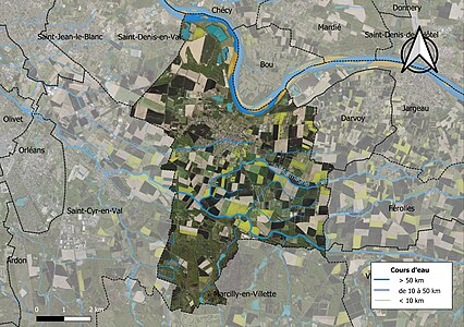 Carte orthophotographique de la commune en 2016.