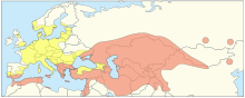 Map of the distribution of both naturally occurring and introduced tulips