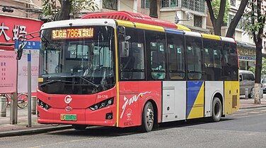 巴士電車786路的 GZ6850HZEV1 (K7G) 在大塘西（敦和）總站