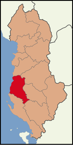 Localização da prefeitura de Fier na Albânia