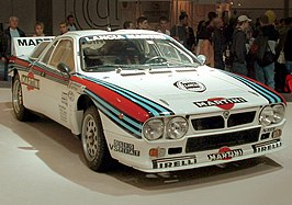 De Lancia Rally 037 in Martini Racing kleurstelling