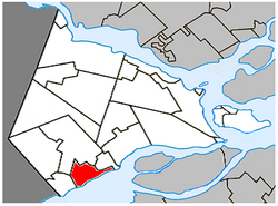 Location within Vaudreuil-Soulanges RCM