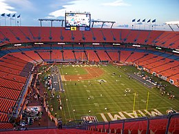 Hřiště amerického fotbalu Miami Dolphins a Miami Hurricanes