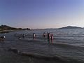 Beachgoers wading on a hot May day at Keller Beach (May 8, 2007).