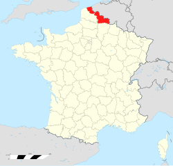 Localisation du Nord en France