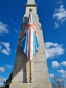 Flag carved from stone and painted as the Union Flag