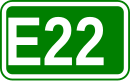 Zeichen der Europastraße 22