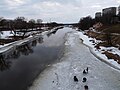 Pesca sul ghiaccio al centro di Valmiera.