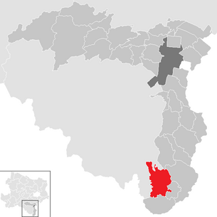 Lage der Gemeinde Krumbach (Niederösterreich) im Bezirk Wiener Neustadt-Land (anklickbare Karte)