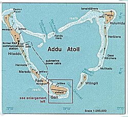 Map of Addu Atoll, Maldives