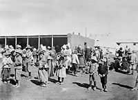 Boer women and children in a British concentration camp.