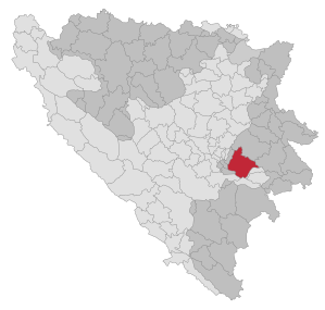 Lage der Gemeinde Pale (Bosnien und Herzegowina) in Bosnien und Herzegowina (anklickbare Karte)