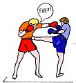 Contre en coup de pied de côté sur une attaque en jab (boxe birmane).