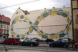 Mural by BLU, Gaza Strip, Prague, Czech Republic