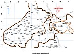 Planimetria schematica dell'area di Sheikh Abd el-Qurna (area nord) con l'indicazione delle Tombe dei Nobili presenti[1]