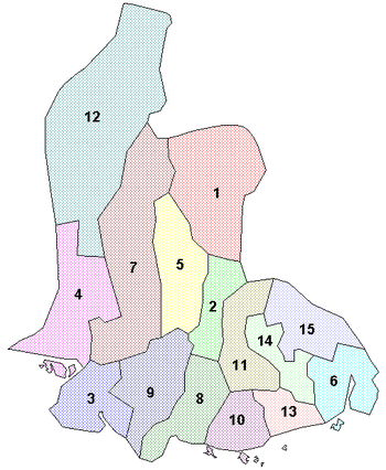 Location of Vest-Agder Municipalities