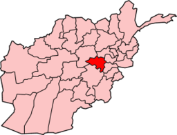 Map of Afghanistan with Maidan Wardak highlighted