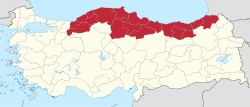 Location of بحیرہ اسود علاقہ Black Sea Region