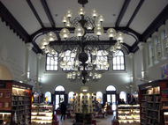 Interior of the former station restaurant, converted into a bookstore. (2009)