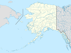 Mapa konturowa Alaski, na dole po prawej znajduje się punkt z opisem „Sitka”