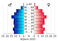 Bevolkingspiramide van de gemeente Nijkerk