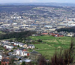 Huddersfield Town frå Castle Hill