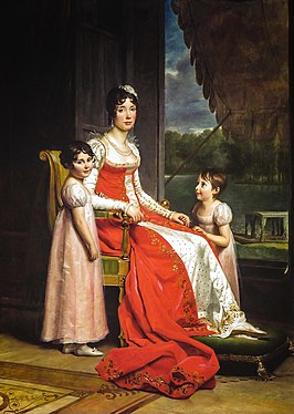 Julie Bonaparte als koningin van Spanje met haar dochters Zénaïde en Charlotte - François Gérard