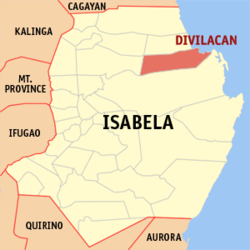 Mapa de Isabela con Divilacan resaltado