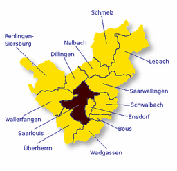 Saarluois läge i Landkreis Saarlouis