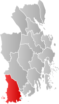 Kart over Brunlanes Tidligere norsk kommune